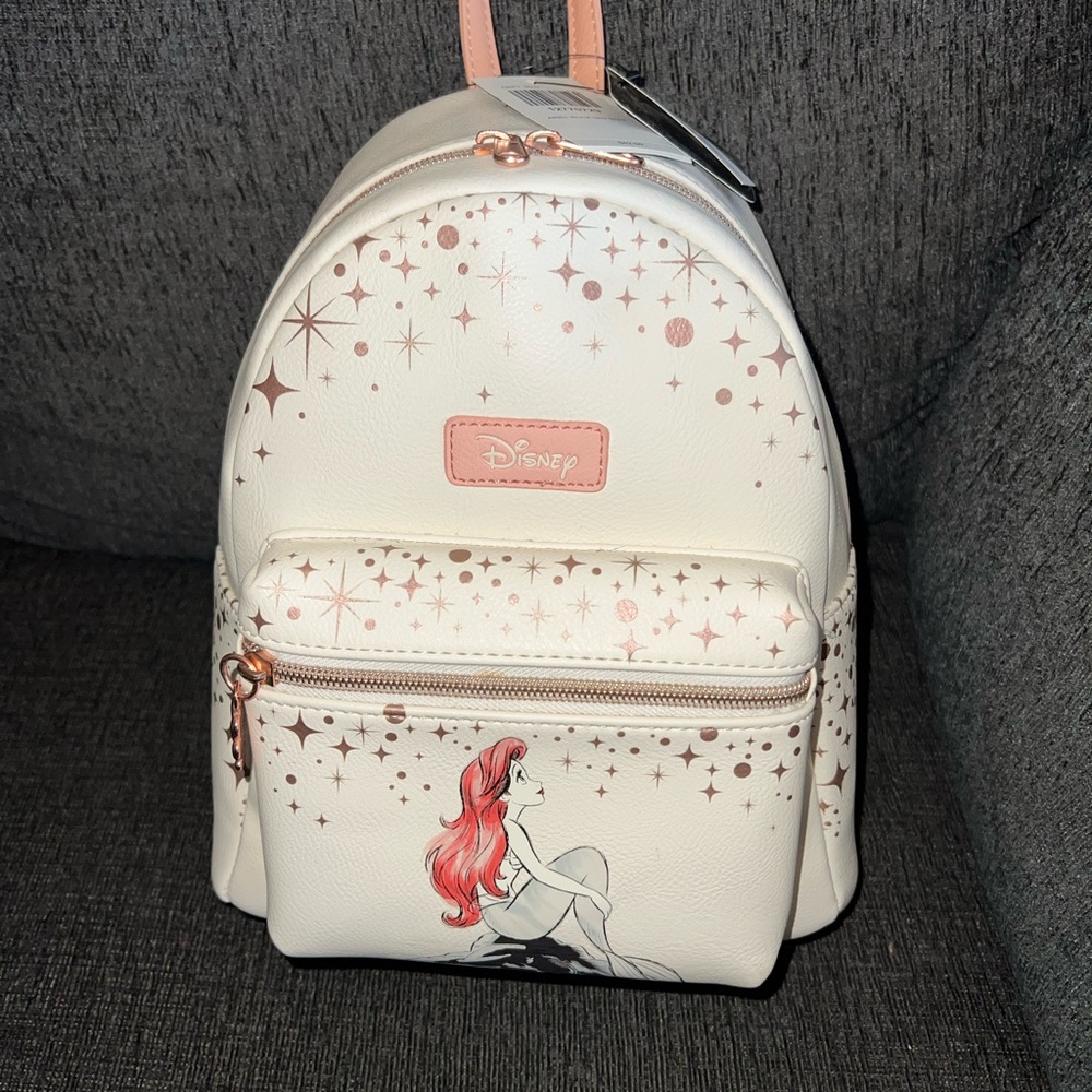 Disney Cream and Pink Mini Backpack with Sparkly Design